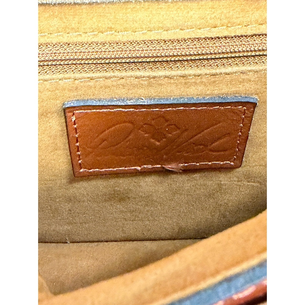 Patricia Nash Signature Floret Brown Leather Crossbody Bag PushLock Floral Purse - Picture 14 of 16